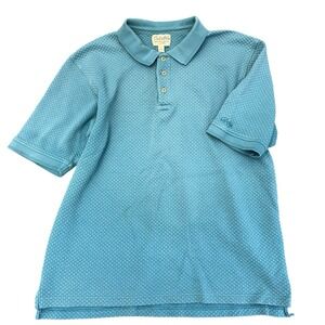 Vintage Cabelas Polo T-Shirt Men's L Teal Short Sleeve‎ Textured Golf Preppy Dad